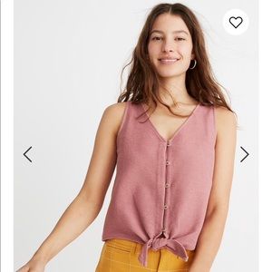 NWT Madewell Button-Front Tie Tank Top